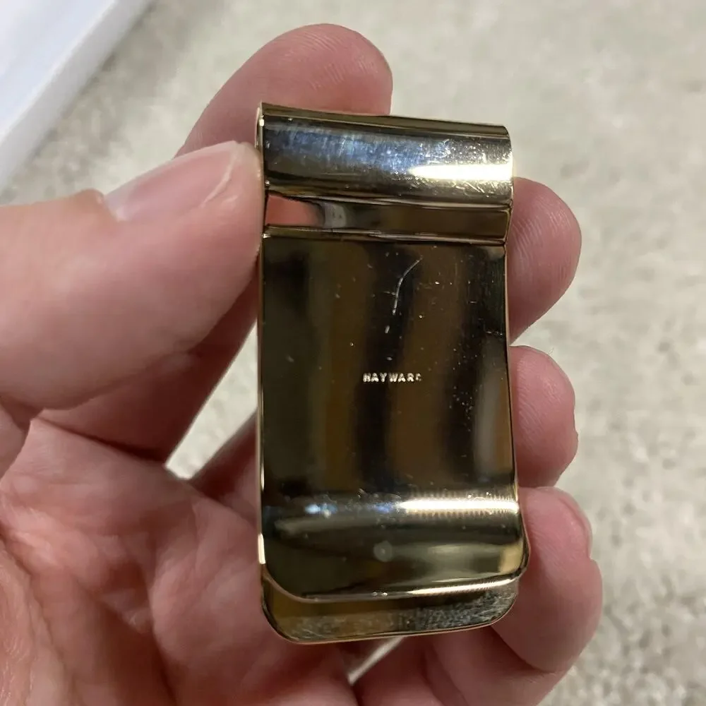VTG Hayward‎ Money Clip Gold Tone Engraved Initials Vintage Classic Mens Retro